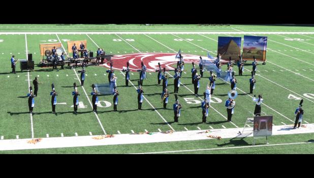 The Anna-Jonesboro Community High School Marching Wildcats band performed last Saturday at Saluki Stadium on the campus of Southern Illinois University Carbondale.