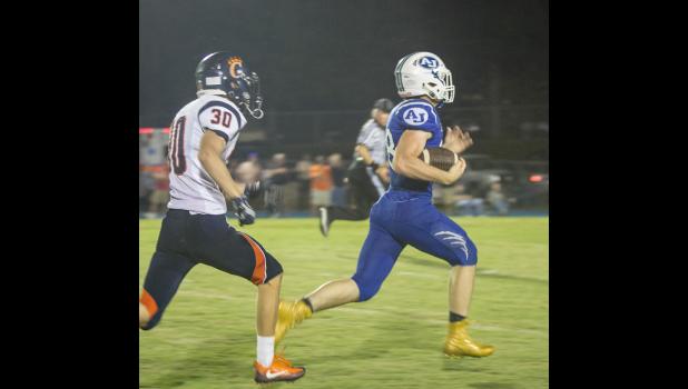 Reid Morrison is heading for the end zone and an Anna-Jonesboro touchdown in Friday night’s game.