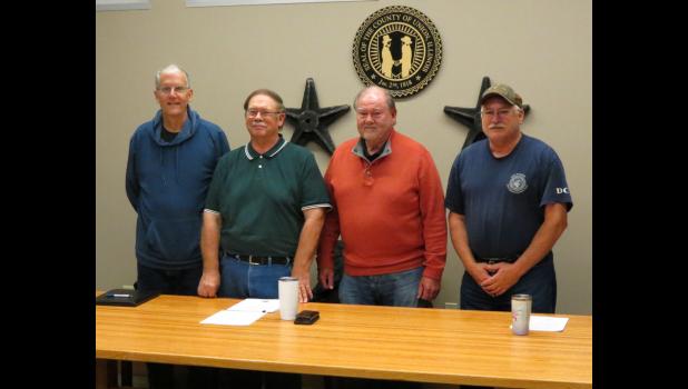 County commissioners From left are Union County commissioners David Gould, Bobby Toler Jr., Max Miller and Kent Pitts. Commissioner Darryl Harvell was not present. The photograph was taken at a special meeting of the county board of commissioners which was held Monday morning.
